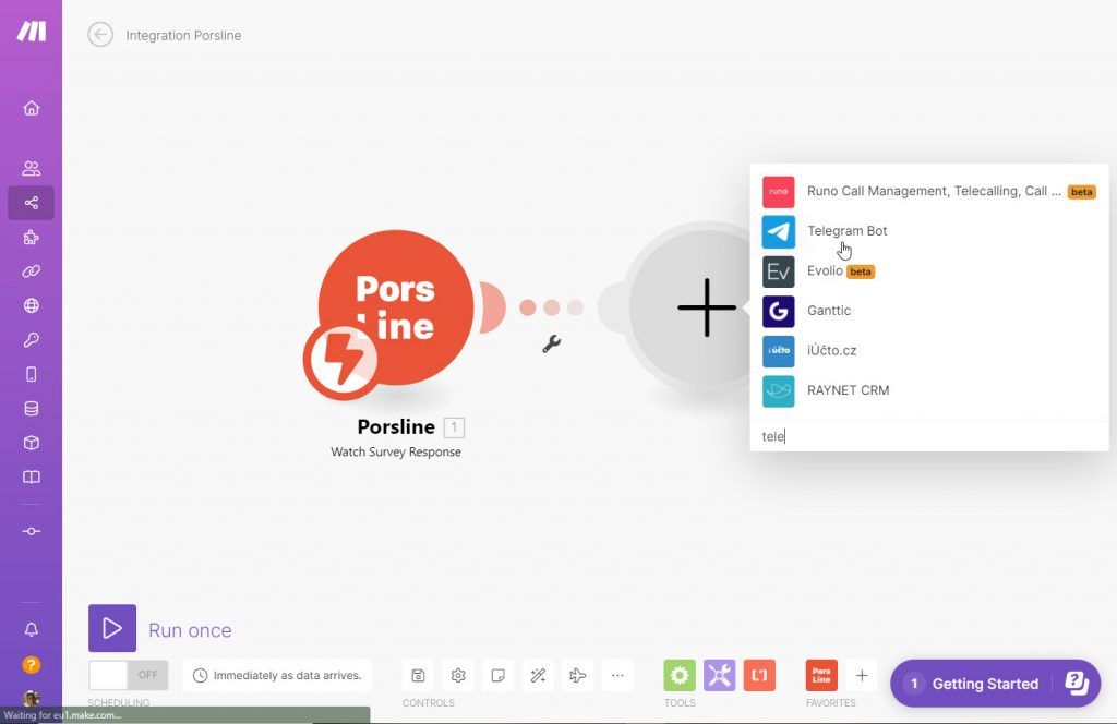 find telegram in make